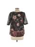 Vineet Bahl 100% Polyester 100% Polyester Floral Multi Color Short Sleeve Blouse Size S - photo 2