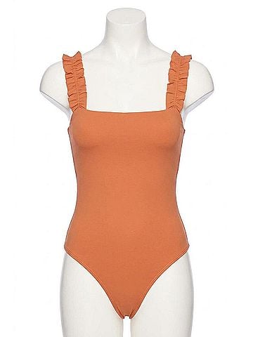 Susana Monaco Ruffle Strap Top in Umber (view 1)