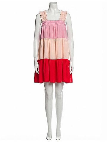 Entro Color Block Tiered Dress - Plus (view 1)