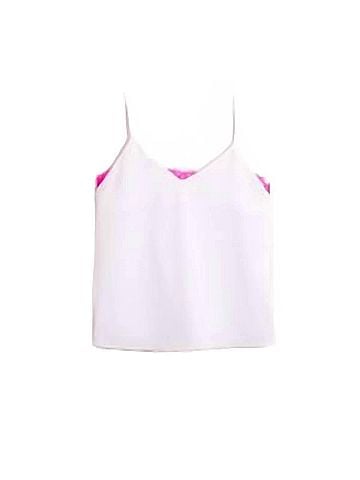 Vilagallo Elettra Crep Crudo Shirt in White/Pink (view 1)