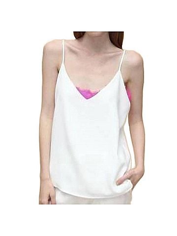 Vilagallo Elettra Crep Crudo Shirt in White/Pink (view 2)