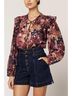 Cleobella Floral Red Priya Blouse Size XS - photo 2