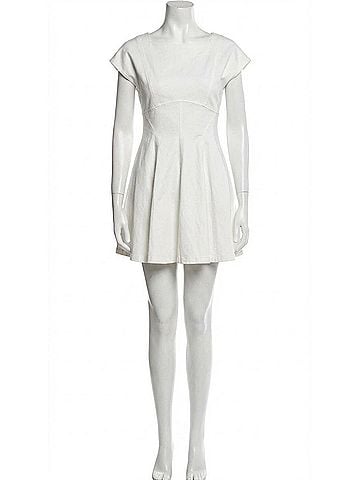 Amanda Uprichard Denim Square Neck Mini Dress (view 1)