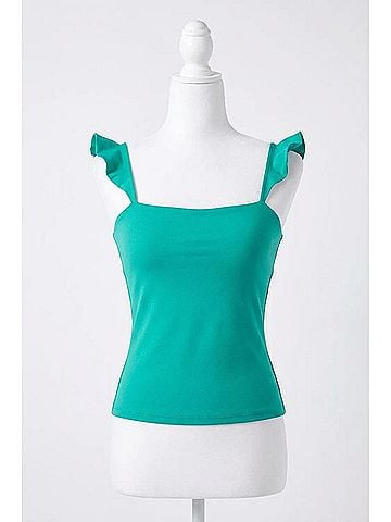 Susana Monaco Ruffle Strap Top in Nettle (view 1)