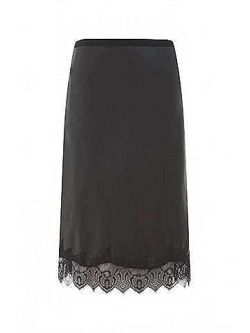 Gold Hawk Faux Leather Bias Skirt (view 1)