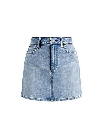 Alice + Olivia Laika Crystal Embellished Demin Mini Skirt (view 1)
