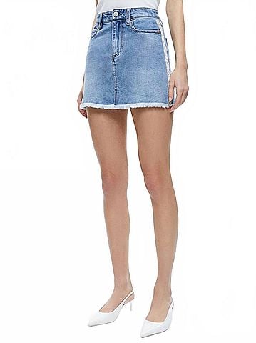 Alice + Olivia Laika Crystal Embellished Demin Mini Skirt (view 2)