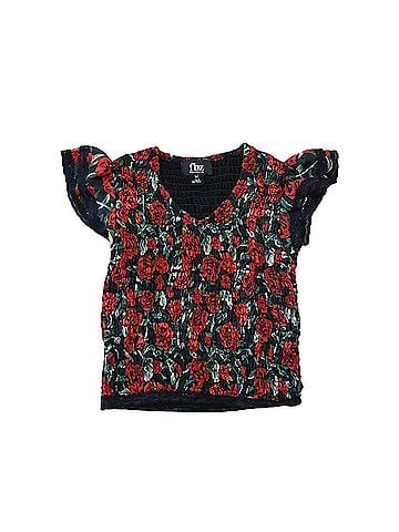 Flowers By Zoe Kid's Floral V-Neck Top (view 1)