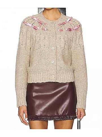 LoveShackFancy Clementian Long Sleeve Cardigan (view 2)