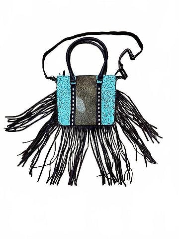 American Darling O‚Äö?Ñ??‚àö?ë‚àö¬•hlay Hair On Hyde Hand Tooled Fringe Purse (view 1)