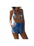 LVHR Blue Gemma Triangle Bikini Top Size S - photo 2