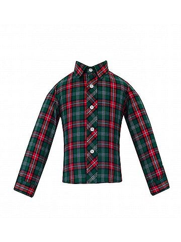 Anavini Boy's Plaid Button Down Long Sleeve Michael Shirt (view 1)