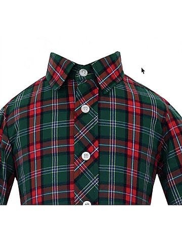 Anavini Boy's Plaid Button Down Long Sleeve Michael Shirt (view 2)