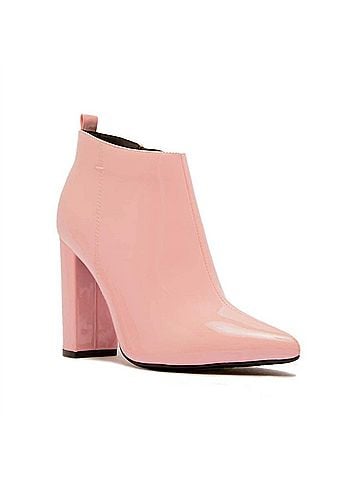 Qupid Women's Glossy Patent Leather Booties (view 1)
