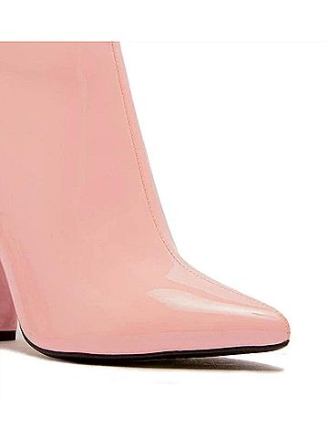 Qupid Women's Glossy Patent Leather Booties (view 2)
