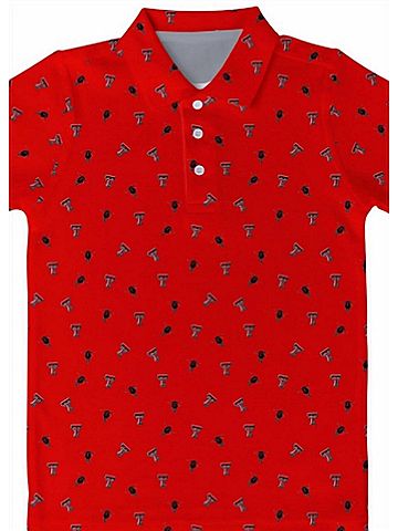Vive La Fete Boy's Texas Tech Raiders Logo Short Sleeve Performance Polo Shirt (view 2)