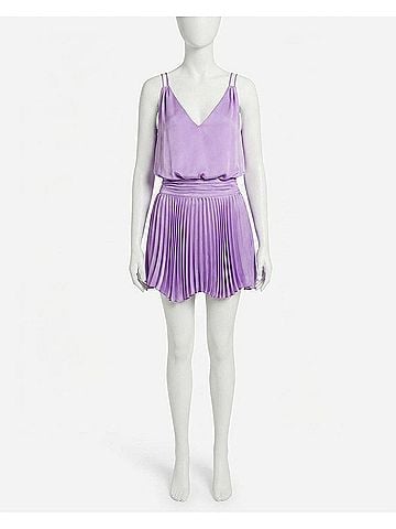 Ramy Brook Aleesia Pleated Satin Mini Dress (view 1)