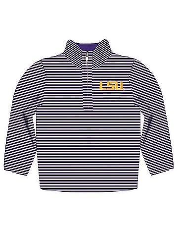 Vive La Fete Boy's Lsu Tigers Embroidered Stripes Quarter Zip Pullover (view 1)