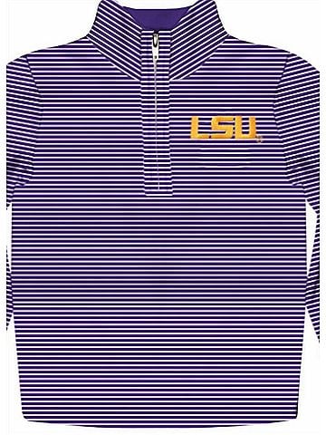 Vive La Fete Boy's Lsu Tigers Embroidered Stripes Quarter Zip Pullover (view 2)