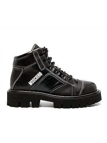 Moschino Women's Logo-Print Leather Boots (view 2)