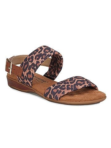 Ros Hommerson Women's Cabana Leopard Fabric Luggage Atanado Leather (view 2)