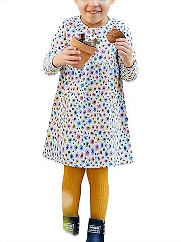 JoJo Maman Bebe Girl's Long Sleeve Sweat Dress (view 2)