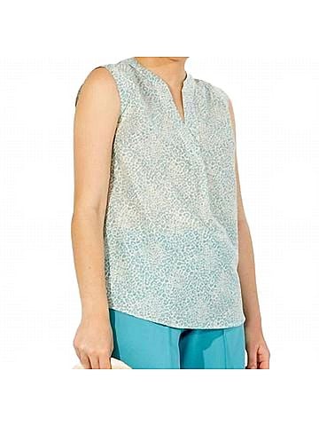 Vilagallo Fiorella Shirt in Aqua Leopard (view 2)