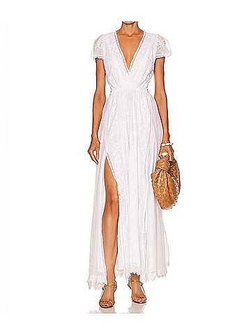 LoveShackFancy Vania Cotton Cut-Out Maxi Dress (view 2)