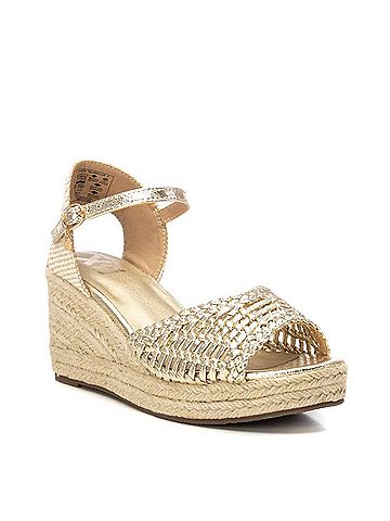 XTI Women's Metallic Ankle Strap Wedge Sandals (view 2)