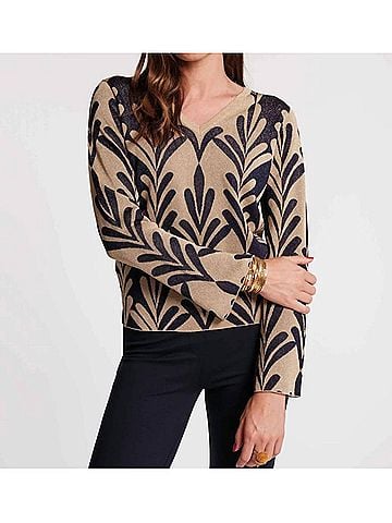 Frances Valentine Dakota Long Sleeve Top in Royal Palm (view 2)