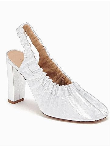 Ulla Johnson Women's Lucia Leather Ruched High Heeled Shoes (view 2)