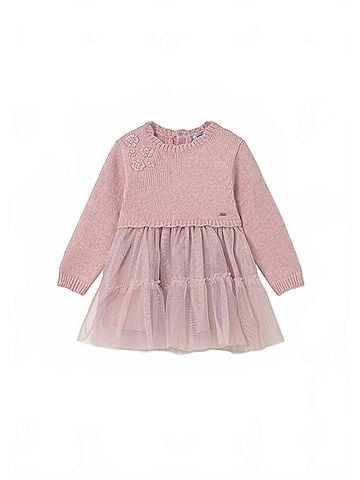Mayoral Girl's Sweater Knit And Tulle Layered Dress (view 1)