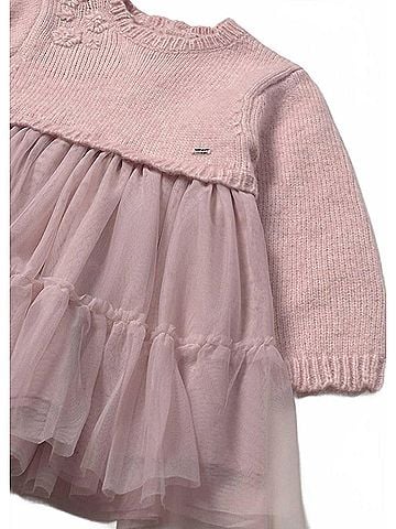 Mayoral Girl's Sweater Knit And Tulle Layered Dress (view 2)