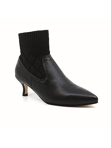 All Black Women Ankle Sock Kitten Heel (view 2)