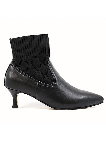 All Black Women Ankle Sock Kitten Heel (view 1)