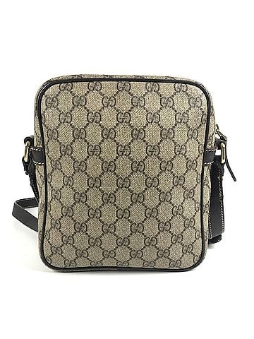 Gucci GUCCI 233268 GG Supreme Logo Crossbody Pouch Shoulder Bag Canvas Leather Men's Women's Beige (view 2)