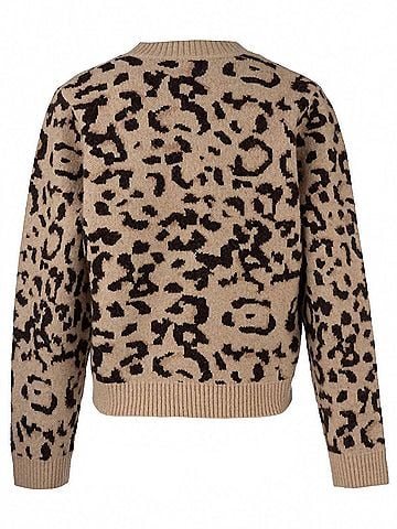 Kut from the Kloth Gisela Animal Print Pullover Sweater in Beige And Brown (view 2)