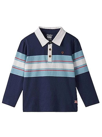 Hatley Boy's Stripes Rugby Polo Shirt (view 1)