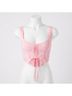 For Love & Lemons Pink Mira Cherry Blossom Corset Top Size M - photo 1