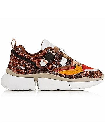 Chloé Women's Sonnie Snake Effect Low Top Sneakers (view 1)