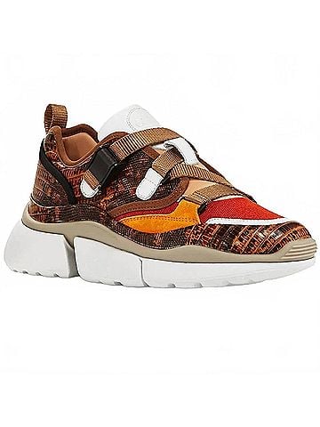 Chloé Women's Sonnie Snake Effect Low Top Sneakers (view 2)