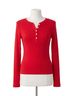 Z Supply Solid Red Holly Pointelle Top Size S - photo 1