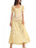 LoveShackFancy Print Yellow Nella Eyelet Patchwork Maxi Dress Size 2 - photo 2