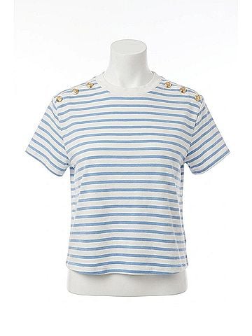Allison Brooklyn Tee in Blue Stripe (view 1)