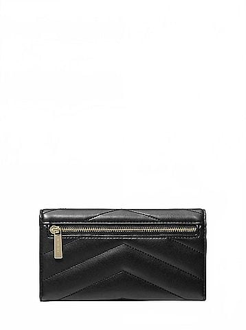 Michael Kors Women's Jet Set Travel Large Quilted Tri-Fold Wallet (view 1)