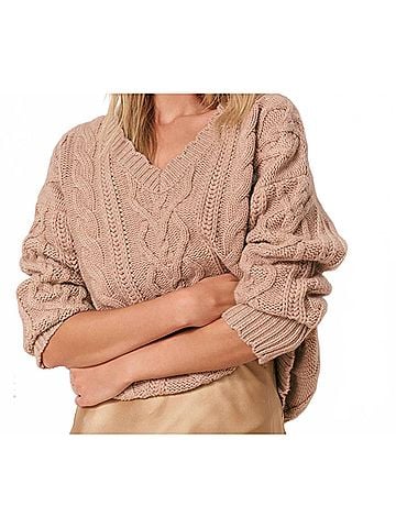 LoveShackFancy Croisette V-Neck Pullover Sweater (view 2)