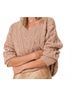 LoveShackFancy Print Brown Croisette V-Neck Pullover Sweater Size S - photo 2