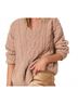 LoveShackFancy Print Brown Croisette V-Neck Pullover Sweater Size S - photo 3