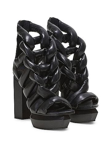Balmain Women's Ava Braided Block-Heel Platform Pumps (view 2)