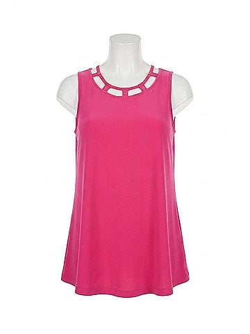 Joseph Ribkoff Cut-Out Neckline Top in Pink (view 1)